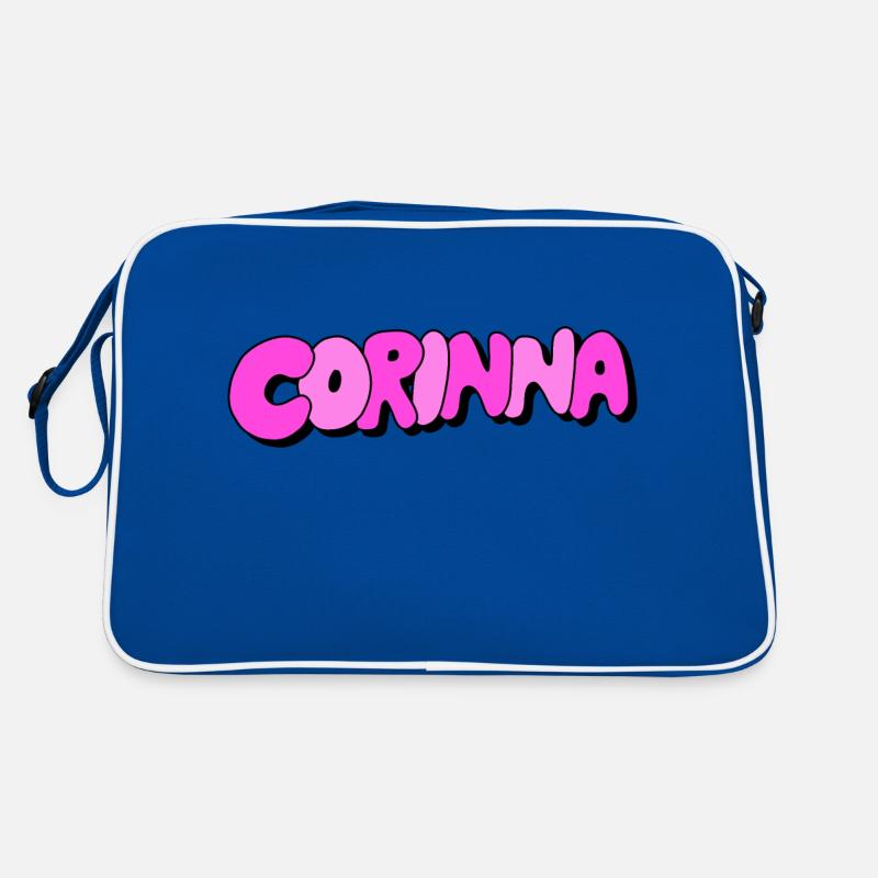 Corinna - Retro Tasche - Blau/Weiß