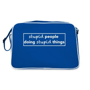 stupid people doing stupid things design - Retro Bag - blue/white - Back
