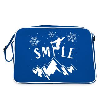 Smile Ski Montagnes Vacances de ski Piste de ski - Sac Retro - bleu/blanc - Dos