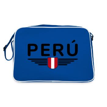 Peru Design – Colors of the Andes - Retro Bag - blue/white - Back