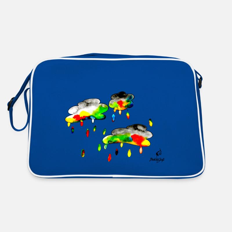Farbenregen - Retro Tasche - Blau/Weiß