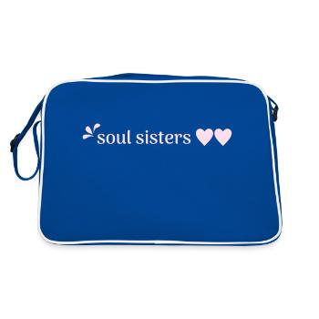 Freunde - Soul Sisters - Retro Tasche - Blau/Weiß - Hinten