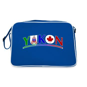 YUKON Staat mit Flagge - Retro Tasche - Blau/Weiß - Hinten