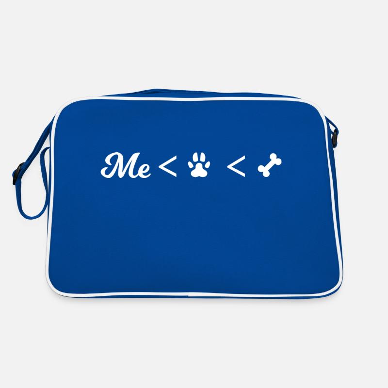 Hund Dog - Retro Tasche - Blau/Weiß