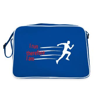 I run therefore I am - Retro Bag - blue/white - Back