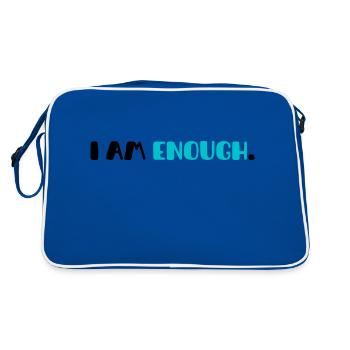 Tee-shirt avec phrase motivante | «I am enough » - Sac Retro - bleu/blanc - Dos