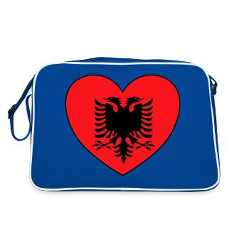 Albanie Drapeau Coeur - Sac Retro - bleu/blanc - Dos