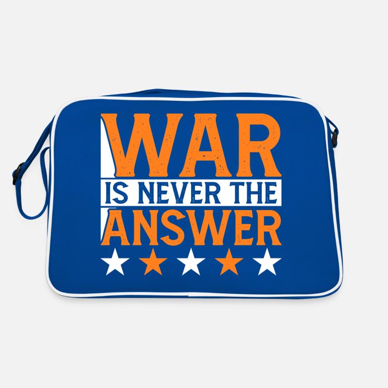 WAR IS NEVER THE ANSWER Retro Tasche