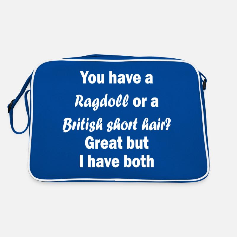 Ragdoll/British Short Hair - Sac Retro - bleu/blanc