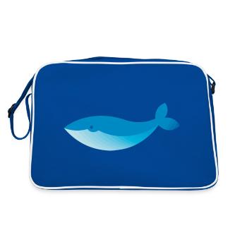 Wal - Retro Tasche - Blau/Weiß - Hinten