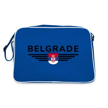 T-Shirt Belgrade – Pour les fans de la capitale - Sac Retro - bleu/blanc - Dos