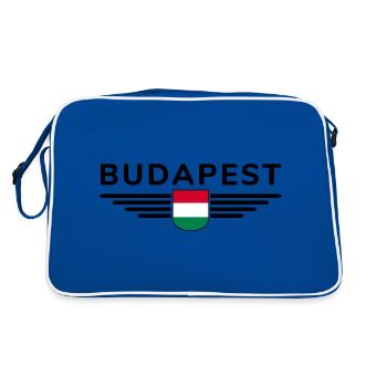 Budapest T-shirt for Hungary fans - Retro Bag - blue/white - Back