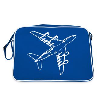 Flugzeug - Retro Tasche - Blau/Weiß - Hinten