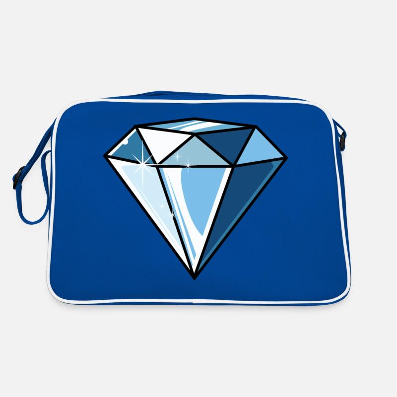 Diamant - Retro Tasche - Blau/Weiß