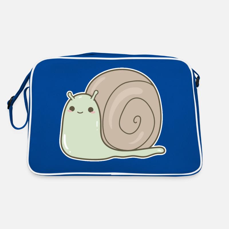 Schnecke - Retro Tasche - Blau/Weiß