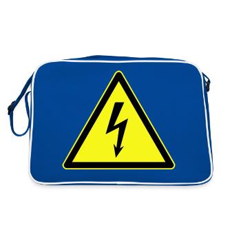 Electrical Warning, Electrical Danger - Retro Bag - blue/white - Back