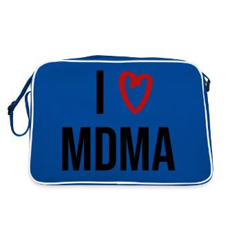 J’adore les médicaments mdma en disant écrire - Sac Retro - bleu/blanc - Dos
