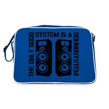 The Only Good System is a Soundsystem - Retro Tasche - Blau/Weiß - Hinten