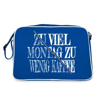 morgen arabica kaffeekanne geschenk lieben - Retro Tasche - Blau/Weiß - Hinten