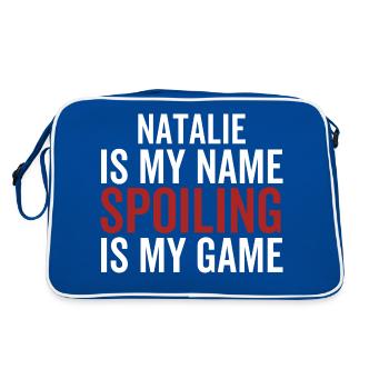 Natalie est mon nom Spoiling est mon jeu - Sac Retro - bleu/blanc - Dos