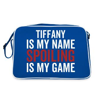 Tiffany is My Name Spoiling is My Game - Retro Bag - blue/white - Back
