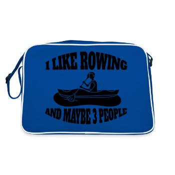 Rower rower saying rowing club funny rowing - Retro Bag - blue/white - Back