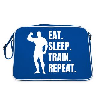 Fitness Entraînement en force Athlètes Musculistes musculaires - Sac Retro - bleu/blanc - Dos