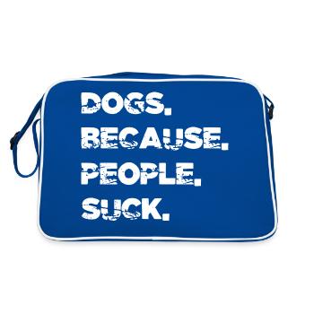 present joke sayings present idea animal - Retro Bag - blue/white - Back