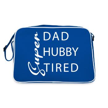 Super papa Super mari Super fatigué - Sac Retro - bleu/blanc - Dos