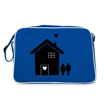 Relocalisation Maison Construction Partenariat Maison Remodelage - Sac Retro - bleu/blanc - Dos