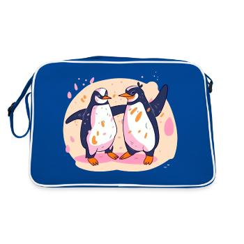 Pinguintanz Nr. 2 - Retro Tasche - Blau/Weiß - Hinten