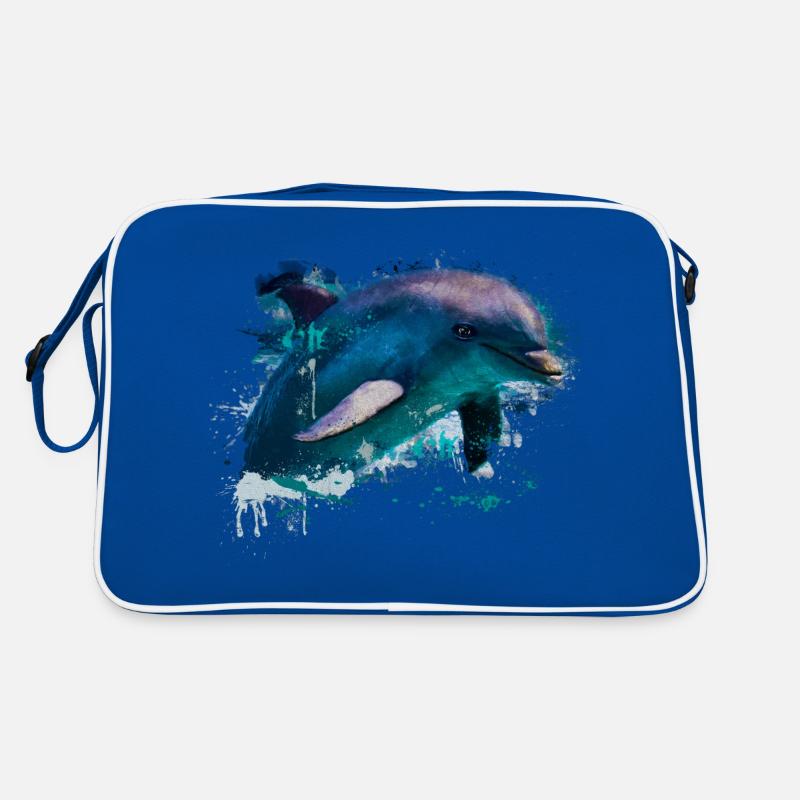 Delfin Meeresbewohner Säugetier Delfine Retro Tasche