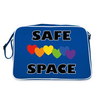 Espace sûr LGBTQ cœurs arc-en-ciel - Sac Retro - bleu/blanc - Dos