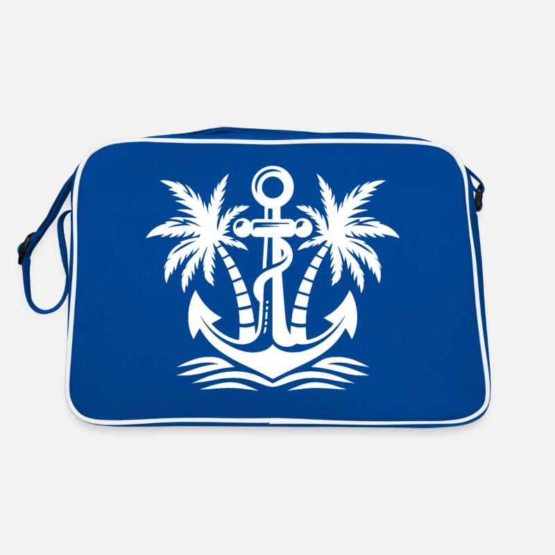 Anchor with palm tree logo Retro Bag