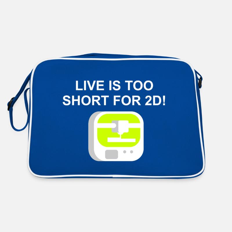 live is too short for 2d Retro Tasche