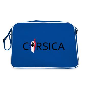 Corse en texte avec france Carte de l’île - Sac Retro - bleu/blanc - Dos