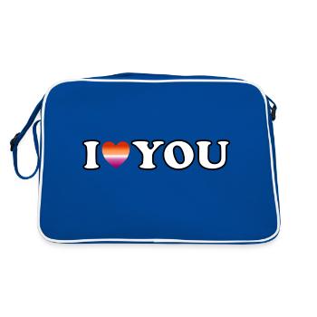 Je t’aime couple lesbien - Sac Retro - bleu/blanc - Dos