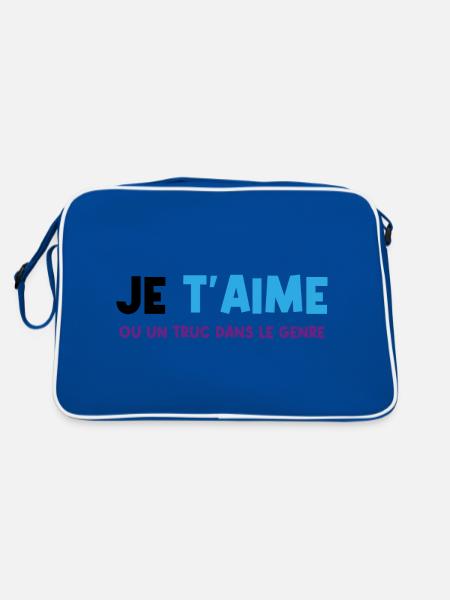 je t'aime - Sac Retro - bleu/blanc - Dos