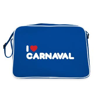 Ich liebe Carnival Design Weiß - Retro Tasche - Blau/Weiß - Hinten