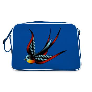 Schwalbe - Retro Tasche - Blau/Weiß - Hinten