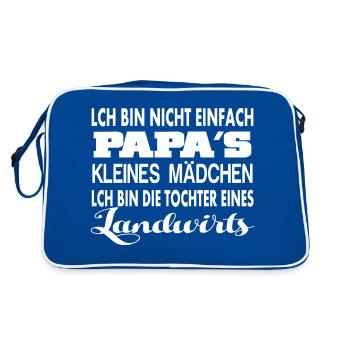 landwirtkleines maedchen - Retro Tasche - Blau/Weiß - Hinten