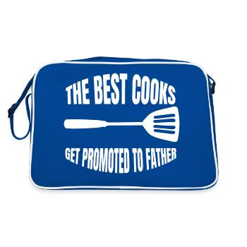 Kochen Papa Köche Vater Koch Dad Küche Opa - Retro Tasche - Blau/Weiß - Hinten