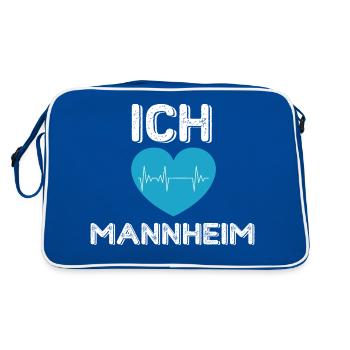 Mannheim Monnem - Retro Tasche - Blau/Weiß - Hinten