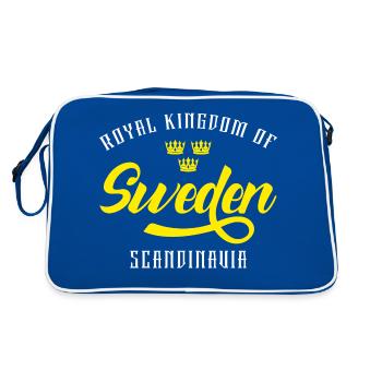 Königreich Schweden Skandinavien - Retro Tasche - Blau/Weiß - Hinten