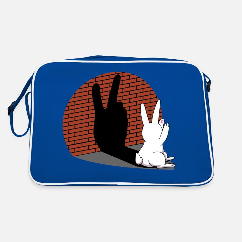 Rabbit Shadow Figure Shadow Image Shadow Play - Retro Bag - blue/white