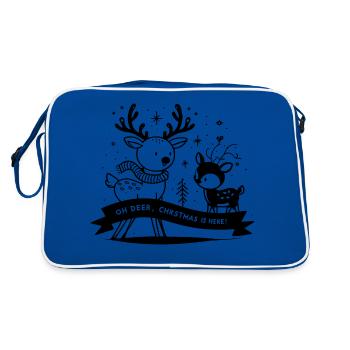 Oh cerf, Noël est là ! - Sac Retro - bleu/blanc - Dos