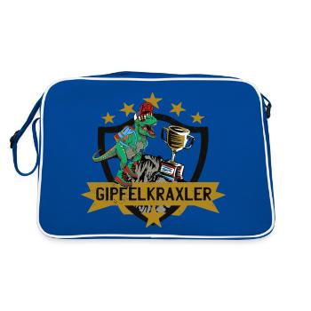 Dino - Gipfelkraxler - Pokal - Wandern mit Kindern - Retro Tasche - Blau/Weiß - Hinten