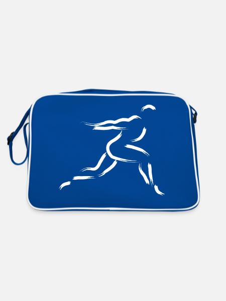 Sprinter - Retro Tasche - Blau/Weiß - Hinten