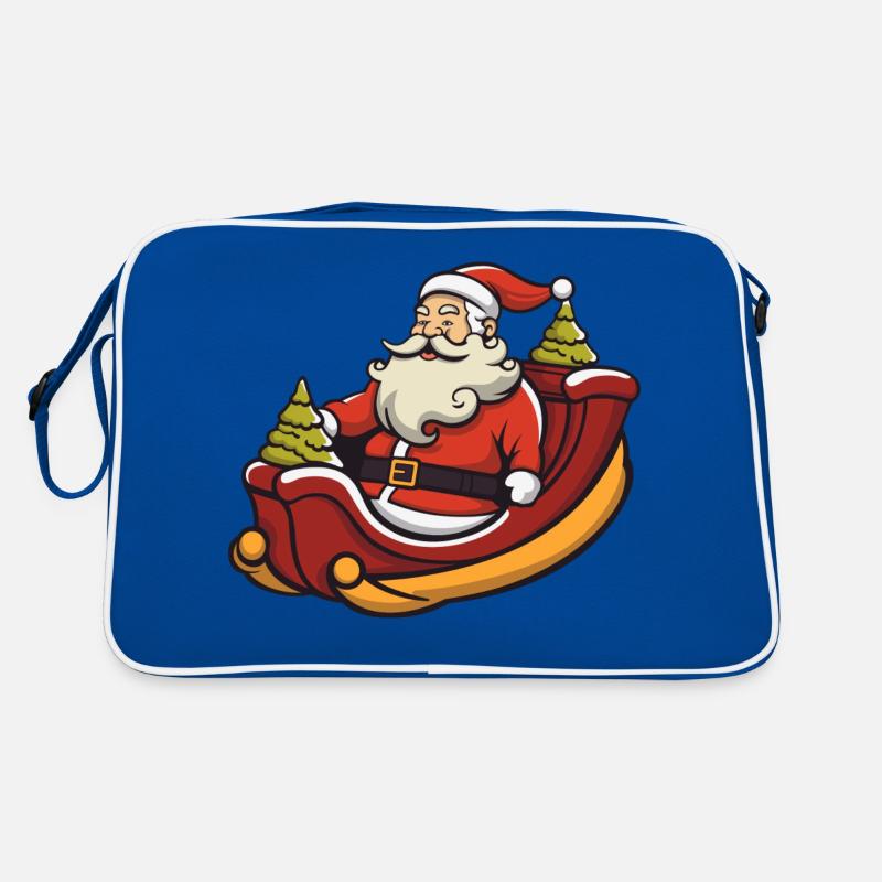 Weihnachtsmann Logo - Retro Tasche - Blau/Weiß