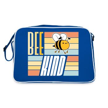 Be Kind Cute Honey Kindness Bee Love Inspirational - Retro Bag - blue/white - Back
